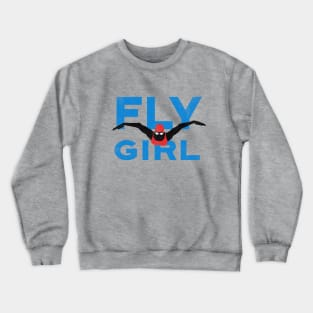 Fly Girl Womens Swimming Crewneck Sweatshirt